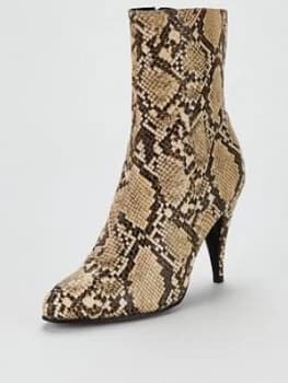 Tommy Hilfiger Snake Print Boots - Sand, Size 6, Women