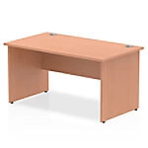 Impulse Panel End 1400 Rectangle Desk Beech