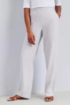 Linen-Blend Straight Leg Trousers 27" (68.5cm) inside leg