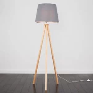 Barbro Light Wood with XL Grey Aspen Shade