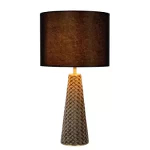Extravaganza Velvet Retro Table Lamp - Ø25cm - 1xE27 - Black
