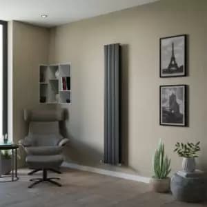 Ximax Vertirad Duplex Universal Anthracite Horizontal Or Vertical Designer Radiator, (W)295mm X (H)1800mm