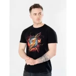 The Flash Dc Lightning Mens T-Shirt Ex Large
