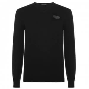Antony Morato V Neck Knit Jumper - BLACK 9000