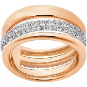 Ladies Swarovski PVD rose plating Size O Exact Ring 55