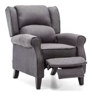 Eaton herringbone recliner chair - blue