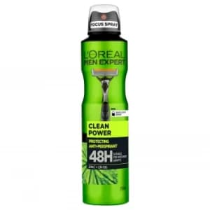 LOreal Men Expert Clean Power 48H Deodorant Spray 250ml