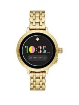 Kate Spade New York Kate Spade Full Display Scalloped Dial Gold Stainless Steel Bracelet Ladies Smart Watch, One Colour, Women