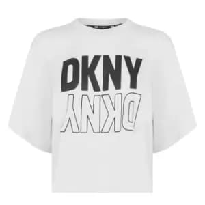 DKNY Sport Reflect Cropped T Shirt - White