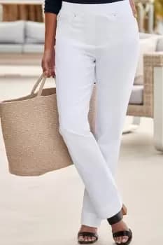 Premium Pull-On Straight Leg Twill Trousers 27" (68.5cm) inside leg