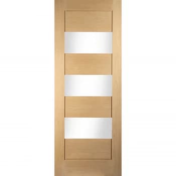 Horizontal 3 Lite White Oak Veneer Internal Door - 686mm Wide