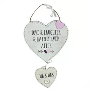 Love Story Mr & Mrs Heart Plaque
