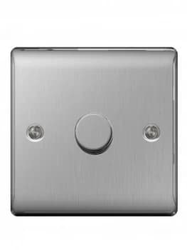 British General Brushed Steel 400 Watt 1G Dimmer