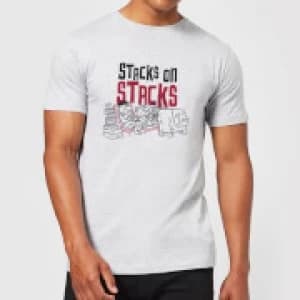 The Flintstones Stacks On Stacks Mens T-Shirt - Grey - 3XL
