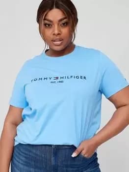 Tommy Hilfiger Curve Regular Crew Neck T-Shirt - Blue Size 46, Women