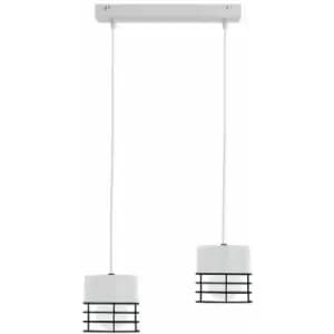 Keter Ohio Bar Pendant Ceiling Light White, Black, 50cm, 2x E27