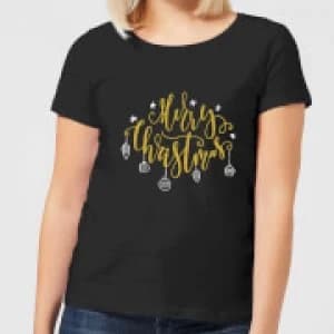 Merry Christmas Womens T-Shirt - Black - 3XL - Black