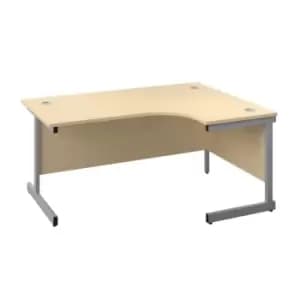 1600 X 1200 Single Upright Right Hand Radial Desk Maple-Silver
