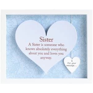 Said with Sentiment Rectangular Heart Frames Sister