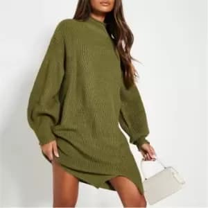 I Saw It First High Neck Balloon Sleeve - Green