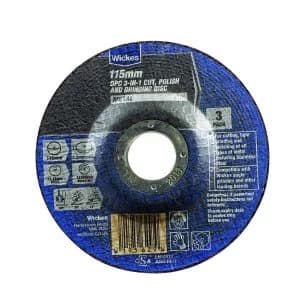Wickes DPC 3-in-1 Cut Polish and Grinding Metal Disc 115mm - Pack of 3