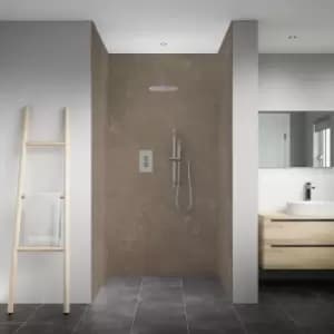 Splashwall Elite Matt Mocha Marble Effect 3 Sided Shower Wall Panel Kit (L)2420mm (W)1200mm (T)11mm