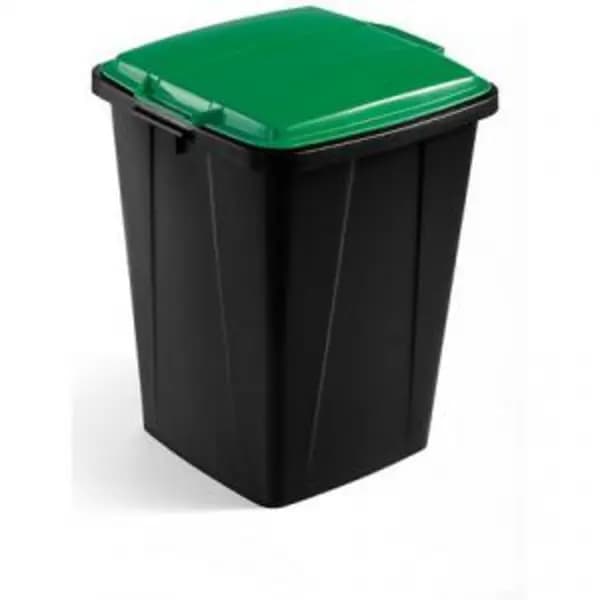 Durable DURABIN Strong Square Black Recycling Bin Green Lid - 90L DRBEVEH2023030