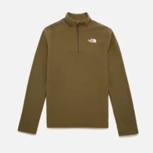 The North Face Boys' Youth Glacier Recycled 1/4 Zip Sweater - Khaki - 5-6 Years