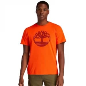 Timberland Kennebec River Tree Logo T-Shirt For Men In Orange Orange, Size 3XL