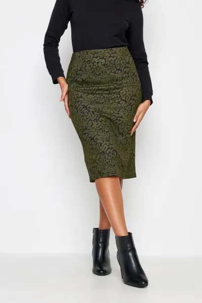 Petite Animal Print Ponte Skirt