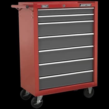 Sealey American Pro 7 Drawer Roller Cabinet Red / Grey