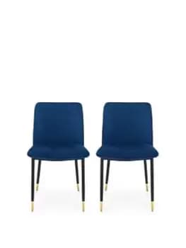 Julian Bowen Set Of 2 Delaunay Dining Chairs - Blue