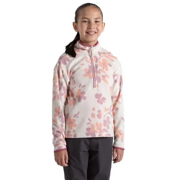 Craghoppers Kids Bachas Half Zip Top - Pink Print, Pink, Size 5-6 Years, Women Pink VUA2S Female 5-6 YEARS