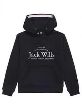 Jack Wills Girls Script Hoodie - Black