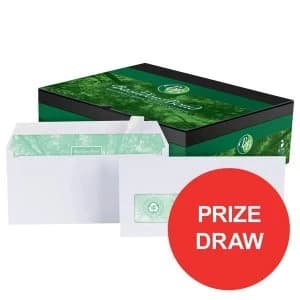 Basildon Bond DL Peel and Seal 120gm2 Recycled Wallet Window Envelopes White Pack of 500