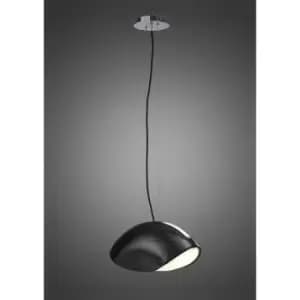 Pasion pendant light 3 E27 bulbs, glossy black/white aryl/polished chrome