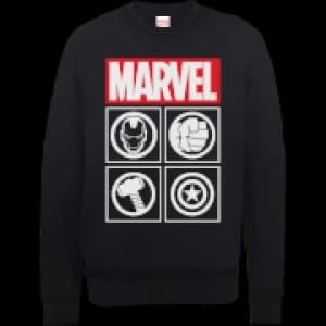 Marvel Avengers Assemble Icons Pullover Sweatshirt - Black
