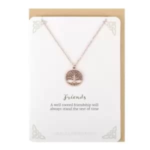 Rose Gold Friends Tree of Life Necklace Card