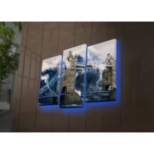 3PATDACT-29 Multicolor Decorative LED Lighted Canvas Painting (3 Pieces)