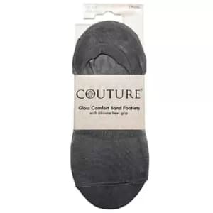 Couture Womens/Ladies Gloss Liner Socks (Pack of 2) (One Size) (Graphite)