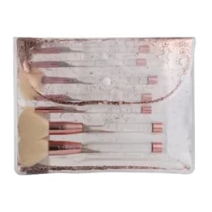 LaRoc 7pc Glitter Brush Set Rose Gold