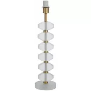 Loops - Frosted Crystal Glass Table Lamp Base - Gold Plated Metalwork - Bedside Light