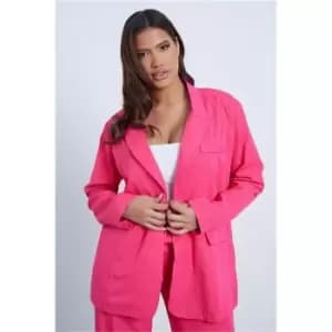 I Saw It First Hot Pink Oversized Pocketed Blazer - Pink