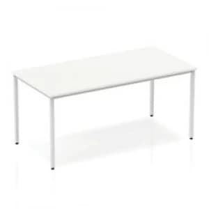 Impulse Straight Table 1600 White Box Frame Leg Silver