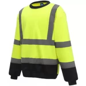 Yoko Unisex Adult Hi-Vis Sweatshirt (M) (Yellow/Navy)