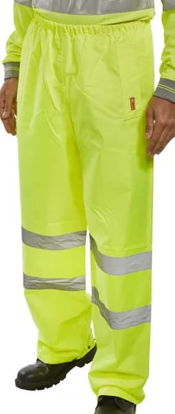 B SEEN Contrast Hi Vis Trousers Saturn Yellow Small