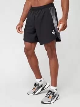 adidas Train HIIT Designed For Movement Graphic Shorts - Black/White Size M Men