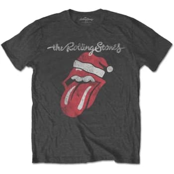The Rolling Stones - Santa Lick Unisex Large T-Shirt - Grey