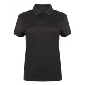 Henbury Womens/Ladies Stretch Microfine Pique Polo Shirt (S) (Dark Grey)