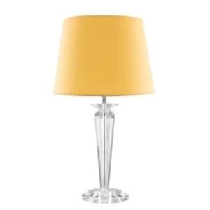 Davenport K9 Crystal Table Lamp with Mustard Aspen Shade